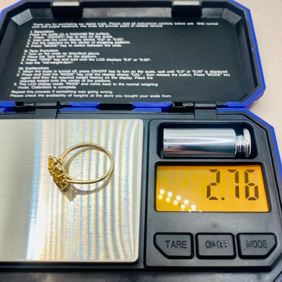 EUC Gold Natural Citrine & Diamond Butterfly Ring - Picture 12 of 12